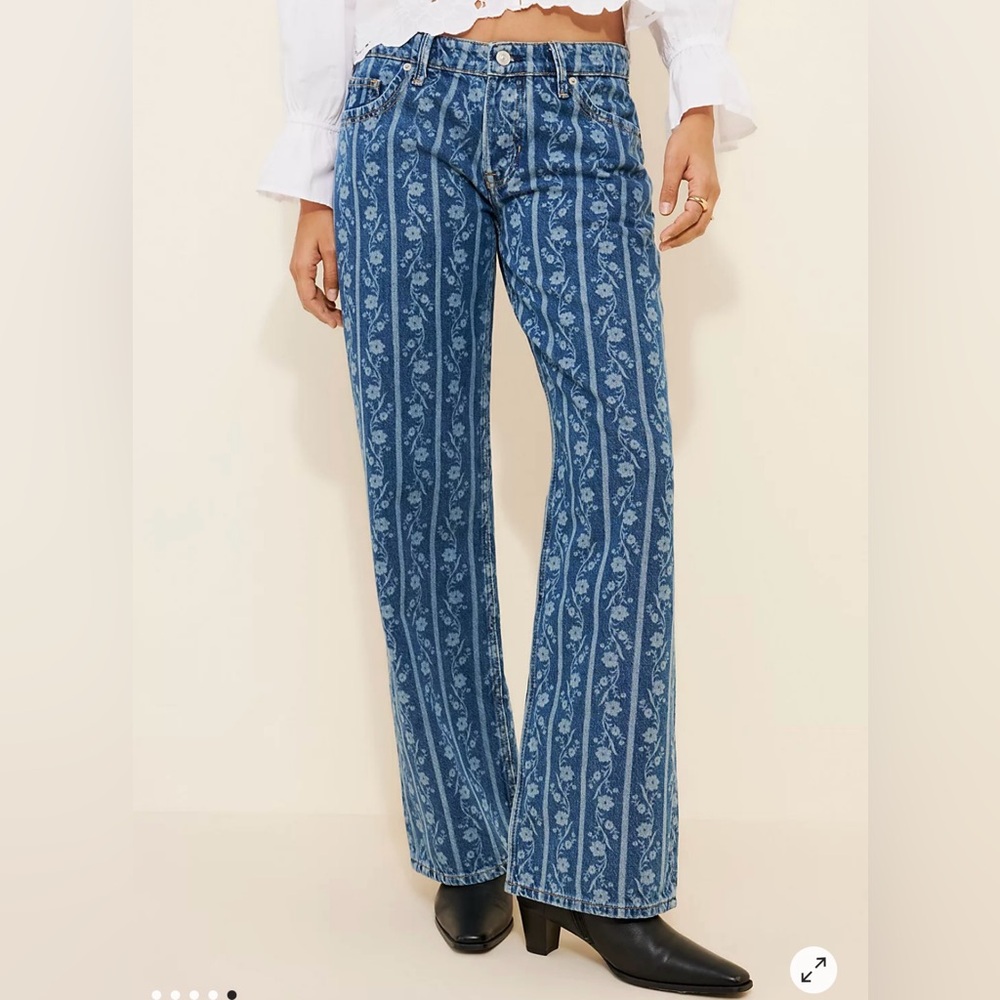 New NWT We the Free (free people) stripe Tennessee jeans  24 (0, XS, XXS), teen